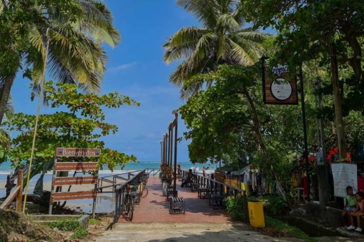 pier leading to the sea at Samara Beach Guanacaste costa rica