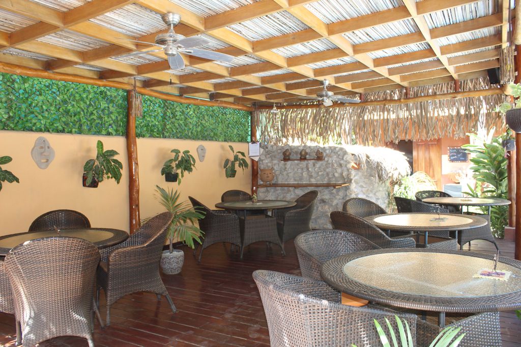 Breakfast area of Hotel Las Palmas, business for sale at Samara Beach, Costa Rica