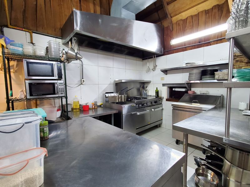 Professional kitchen of Restaurant Gourmet Sol y Vino for sale Samara Costa Rica