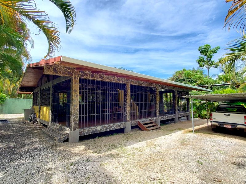 House and carport view of Casa Sol, house for sale at Samara, Guanacaste, Costa Rica