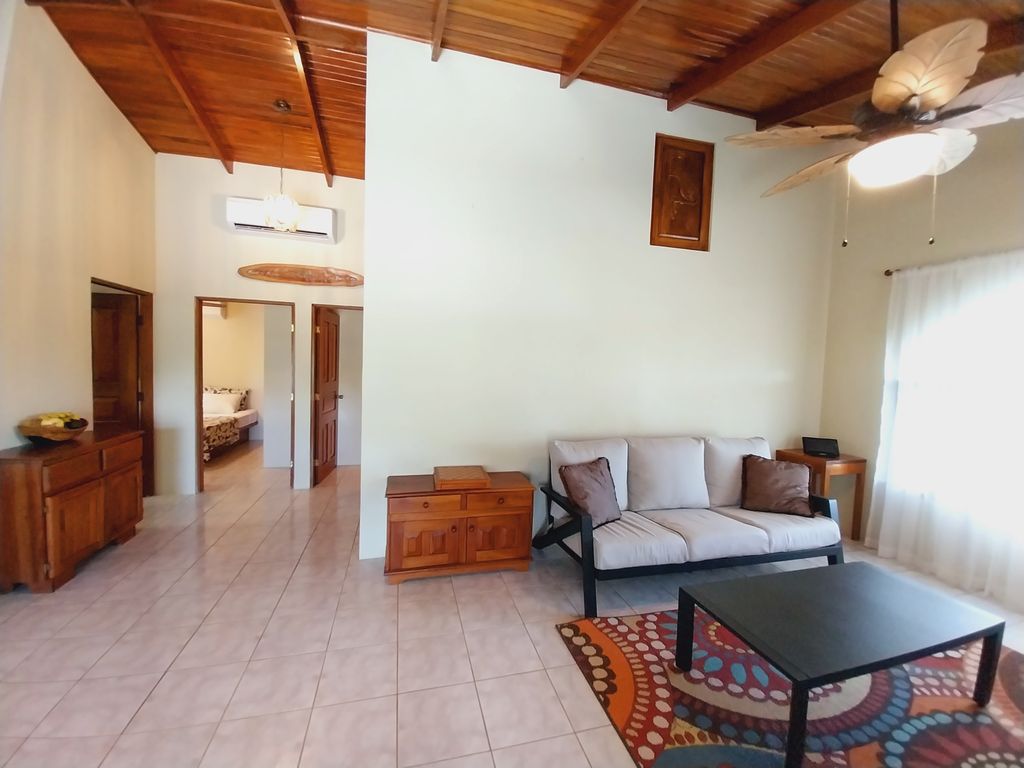 living area of Casa Bella Montaña home for sale Samara Beach Guanacaste Costa Rica