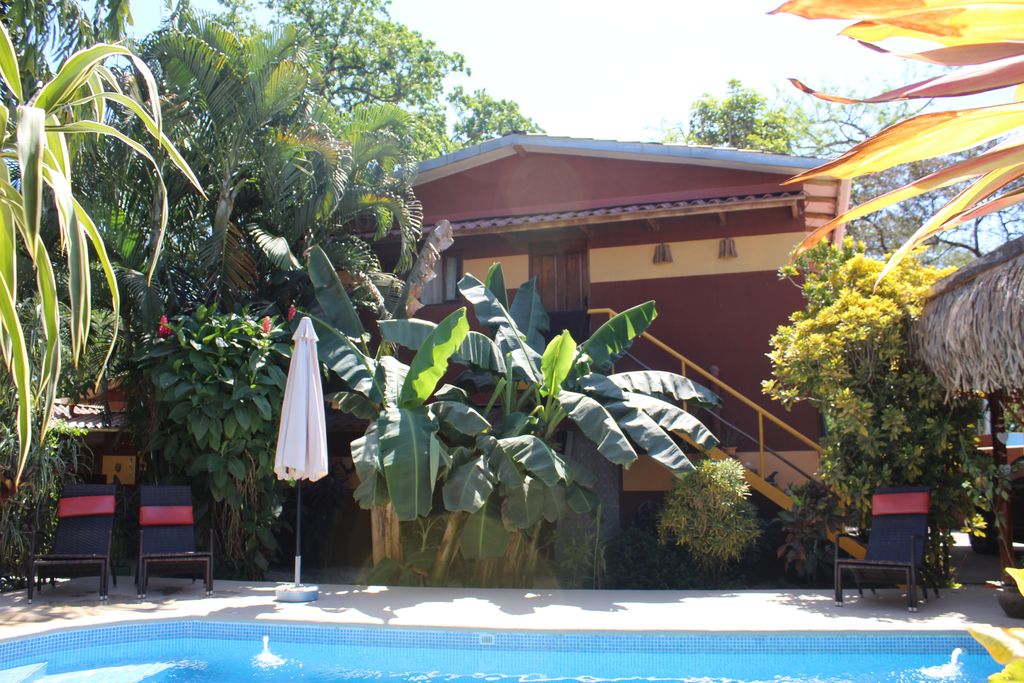 Main building of Hotel Las Palmas, business for sale at Samara Beach, Costa Rica