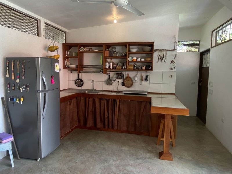 equiped kitchen at the holistic yoga retreat hotel for sale samara guanacaste costa rica