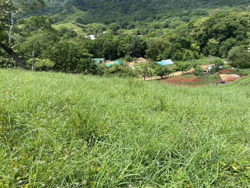 Village view from the grassy Lotes Rio El Carmen land for sale samara costa rica